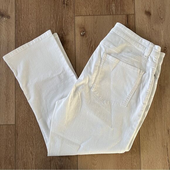 Eileen Fisher NWT Organic Cotton White Boot Cut Jeans Pants Women’s Size 14 - Picture 2 of 5